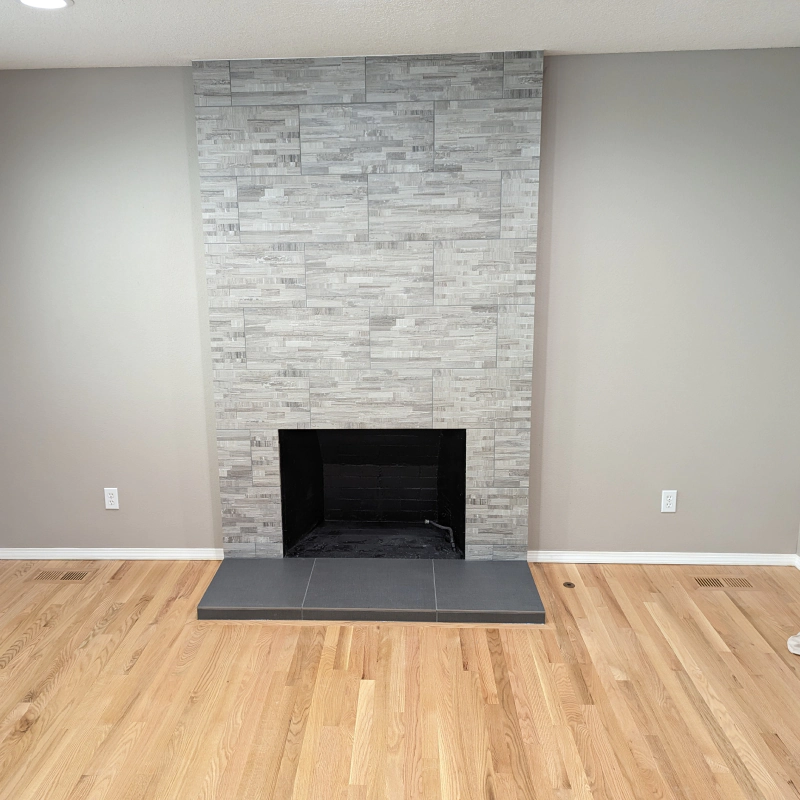 About Sticky tiled chimney